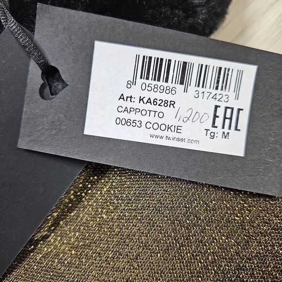 Twin Set Simona Barbieri Womens Gold Metallic Jacket Size Medium - Picture 7 of 14